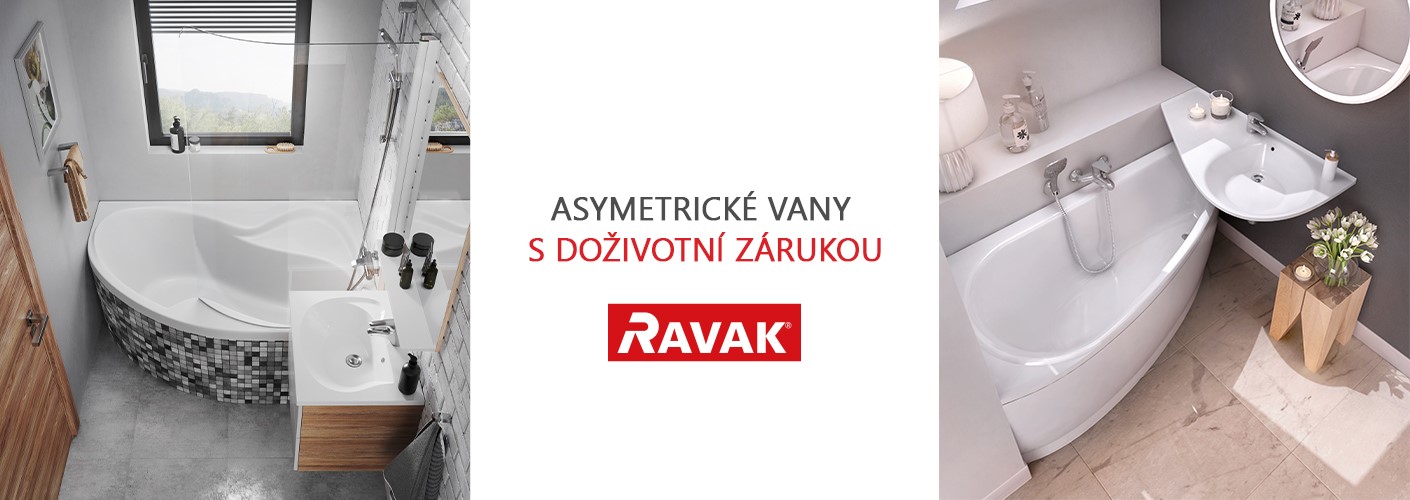 Asymetrické vany Ravak